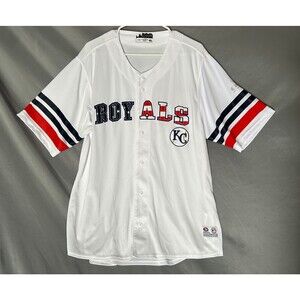 KC Royals USA Memorial Day-White Jersey Size XL w/Red,White & Blue Lettering EUC
